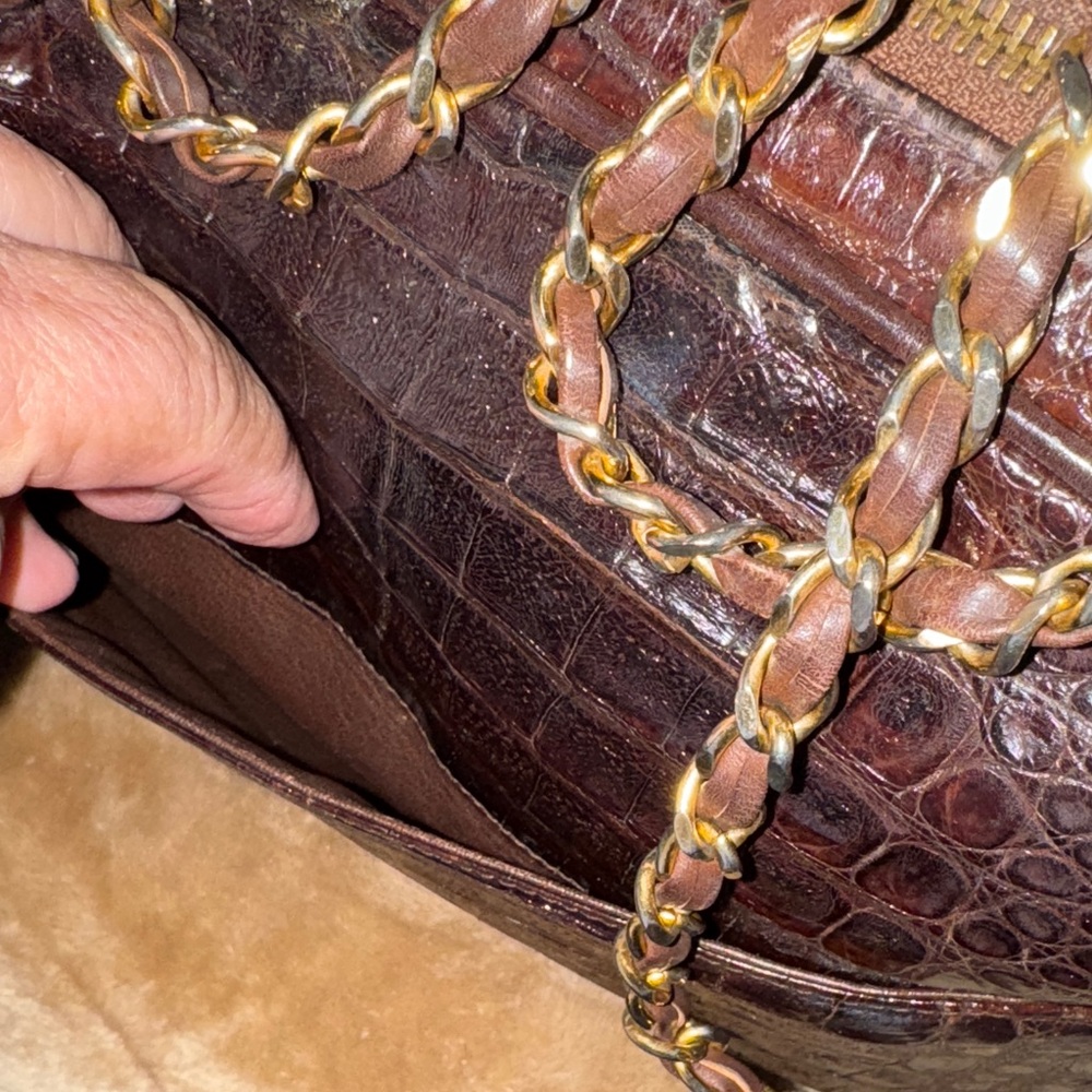 CHANEL Brown Genuine Crocodile-
Crossbody Bag - Picture 4 of 12